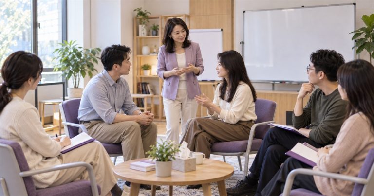 导师带领婚姻家庭咨询师学员开展小组沟通与实战练习